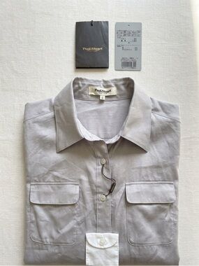 NWT Paul Stuart New York Cotton/Poly Tunic Shirt - Size 6 - Grey/Silver
